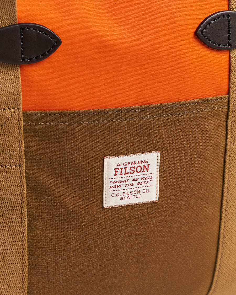 Homme | Filson Tin Cloth Tote Bag Dark Tan/Flame | Filson | Tin Cloth Tote Bag Dark Tan/Flame