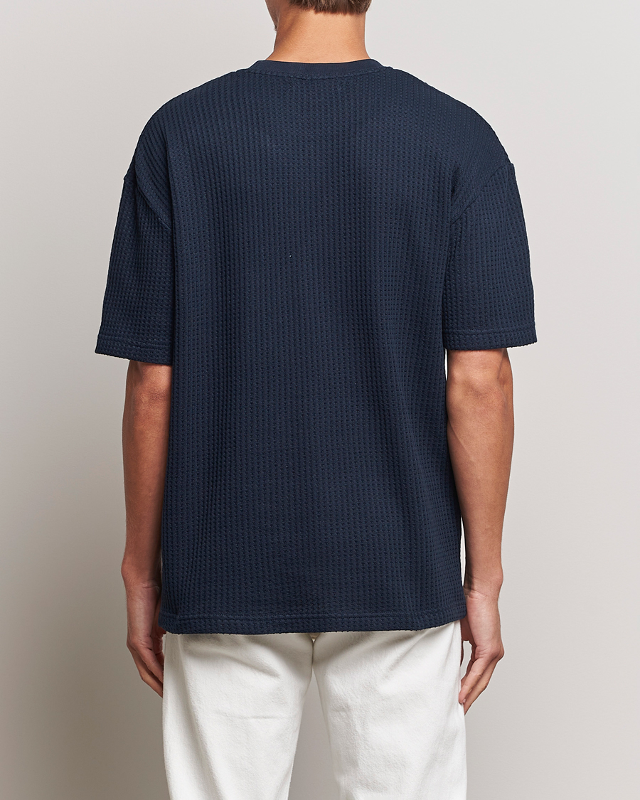 Homme | T-shirts | Samsøe Samsøe | Samsøe & Samsøe Dino Waffle Knitted Crew Neck T-Shirt Salute Navy