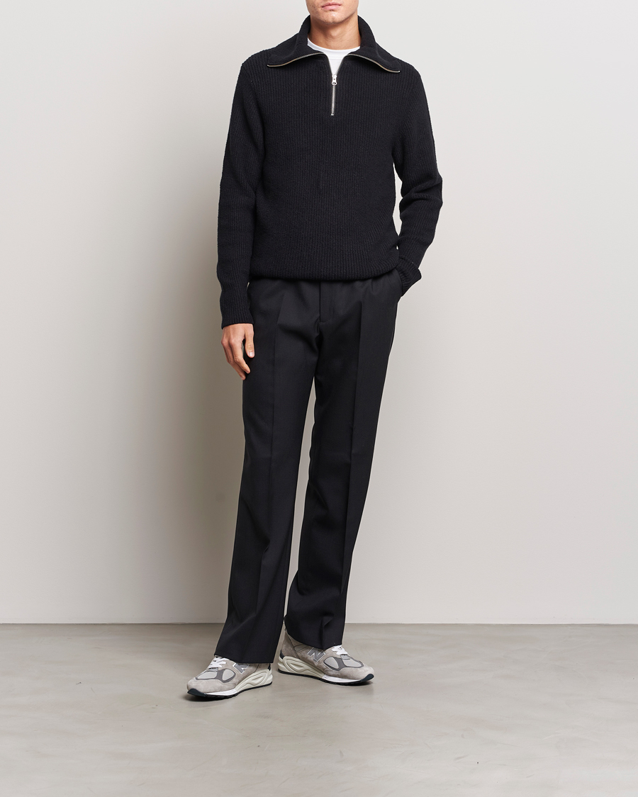 Homme | Pulls Et Tricots | Samsøe Samsøe | Samsøe & Samsøe Alts Heavy Knitted Half Zip Black
