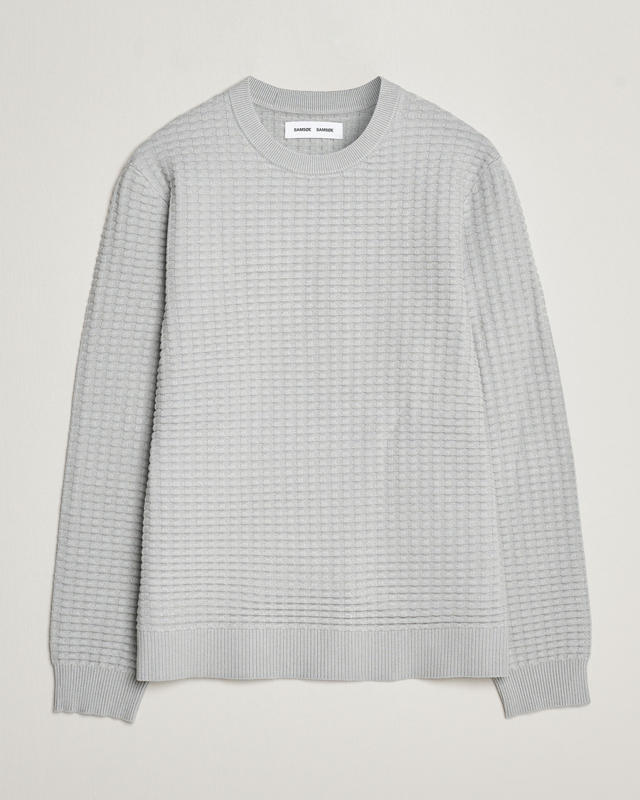Homme | Pulls Et Tricots | Samsøe Samsøe | Samsøe & Samsøe Jules Waffle Knitted Crew Neck High Rise Grey