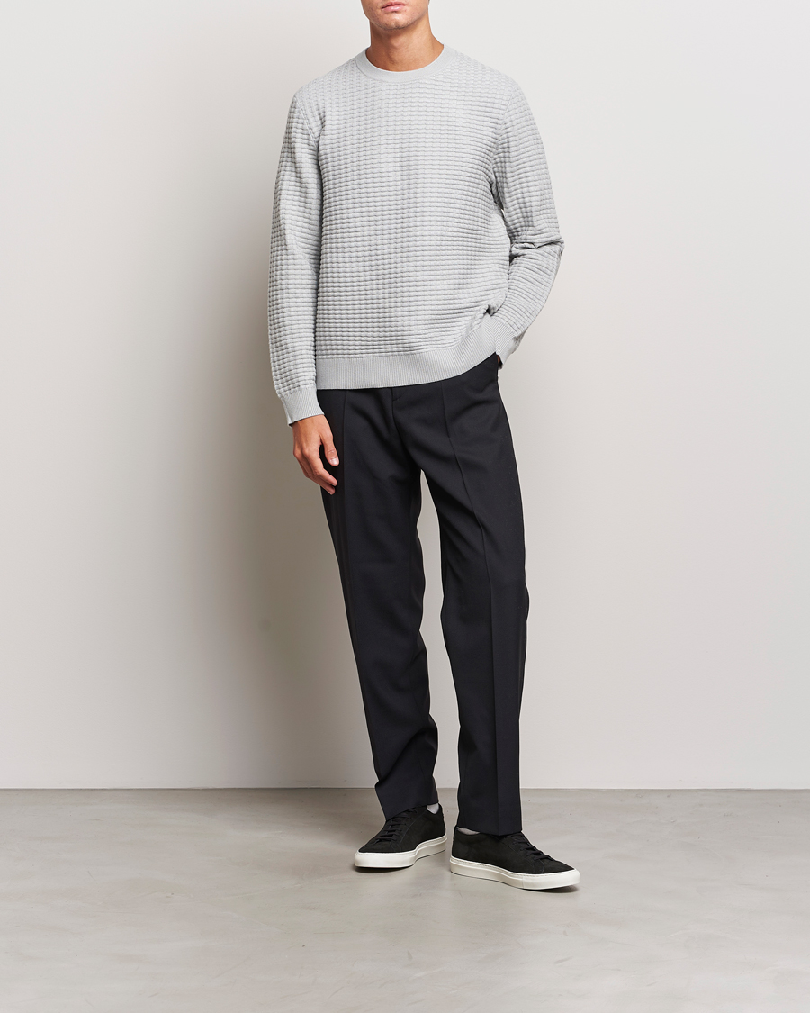 Homme | Pulls Et Tricots | Samsøe Samsøe | Samsøe & Samsøe Jules Waffle Knitted Crew Neck High Rise Grey