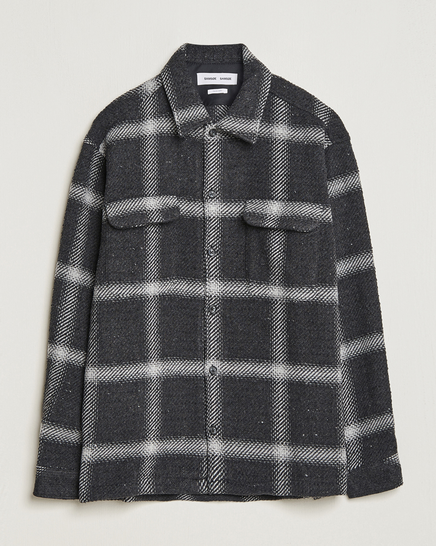 Homme | Chemises | Samsøe Samsøe | Samsøe & Samsøe Castor Checked Overshirt Black Multi