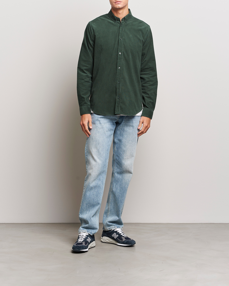Homme | Chemises | Samsøe Samsøe | Samsøe & Samsøe Liam Baby Cord Shirt Garden Topiary