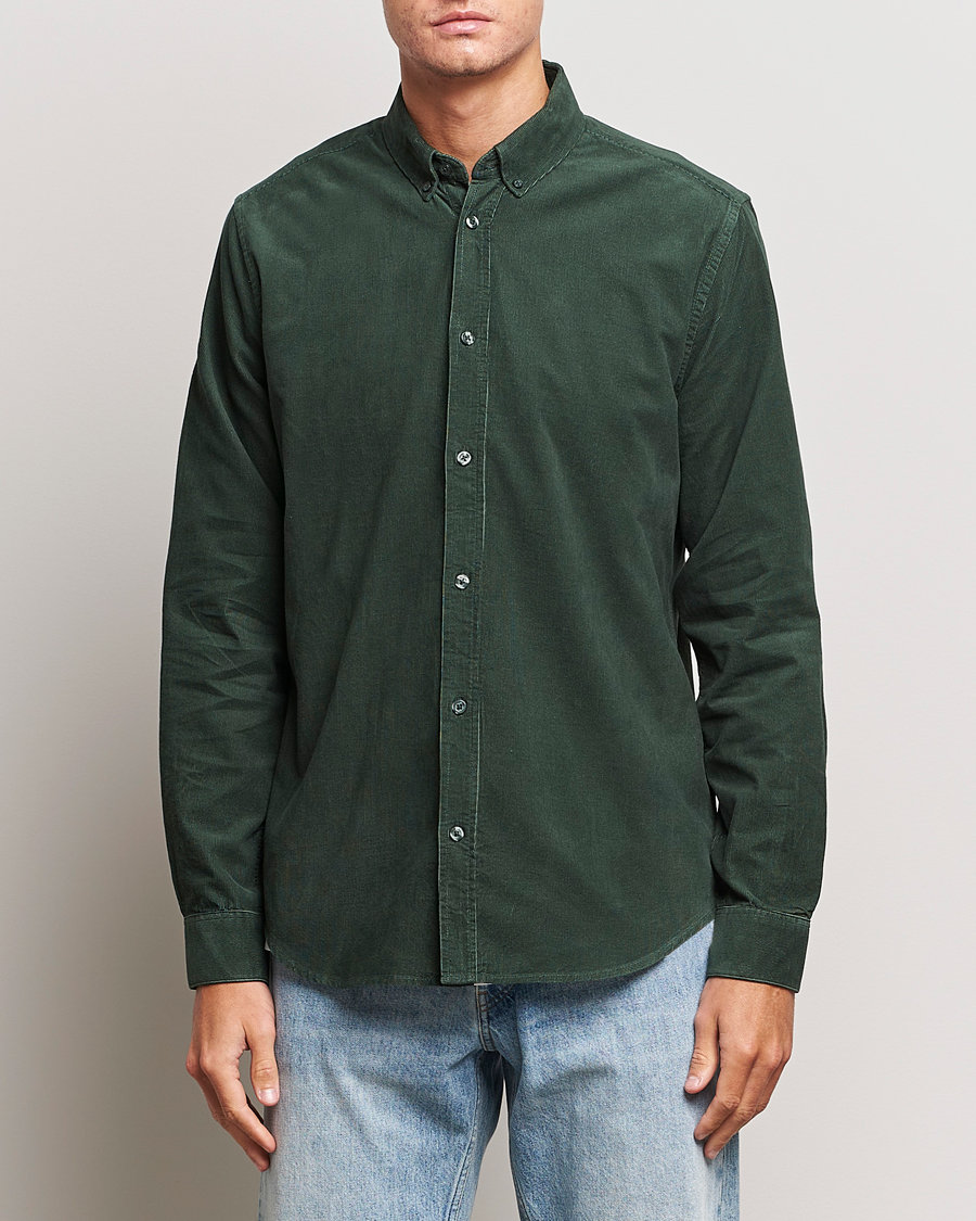 Homme | Chemises | Samsøe Samsøe | Samsøe & Samsøe Liam Baby Cord Shirt Garden Topiary