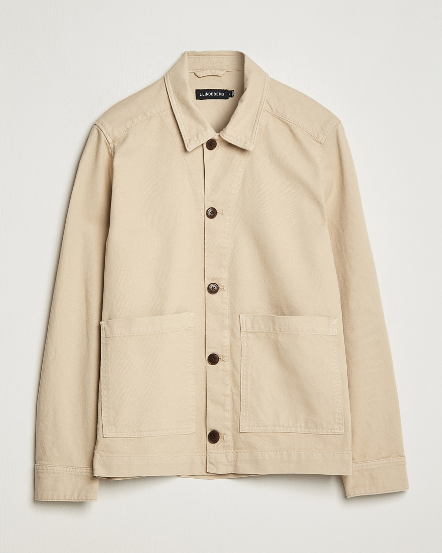 Homme | Chemises | J.Lindeberg | Lando Organic Twill Overshirt Oyster Grey