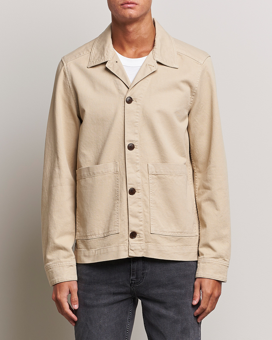 Homme | Chemises | J.Lindeberg | Lando Organic Twill Overshirt Oyster Grey