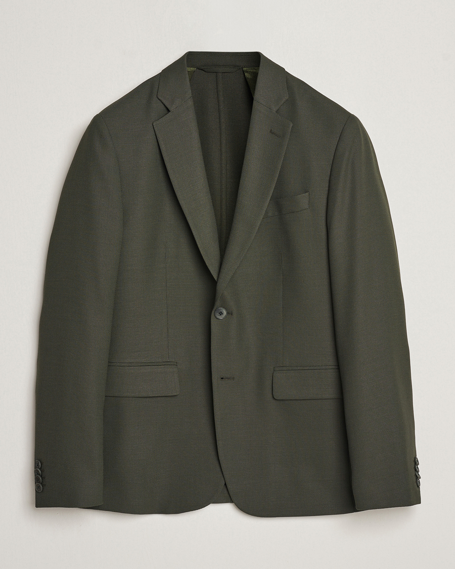 Homme | Blazers | J.Lindeberg | Hopper Active Hopsack Blazer Forest Green