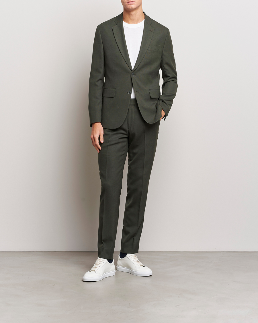 Homme | Blazers | J.Lindeberg | Hopper Active Hopsack Blazer Forest Green