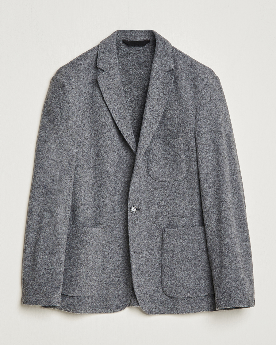 Homme | Blazers | J.Lindeberg | Carlton Wool Cardigan Blazer Mid Grey Mel
