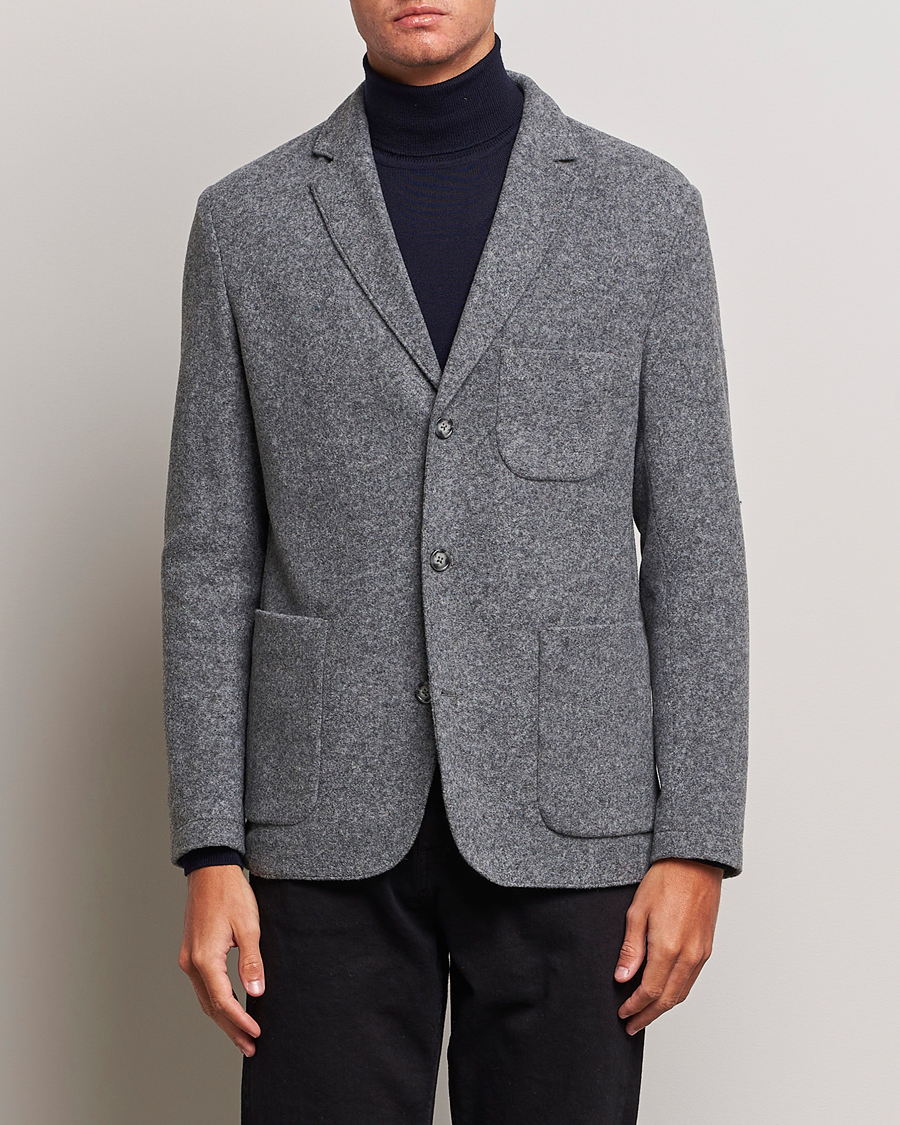Homme | Blazers | J.Lindeberg | Carlton Wool Cardigan Blazer Mid Grey Mel