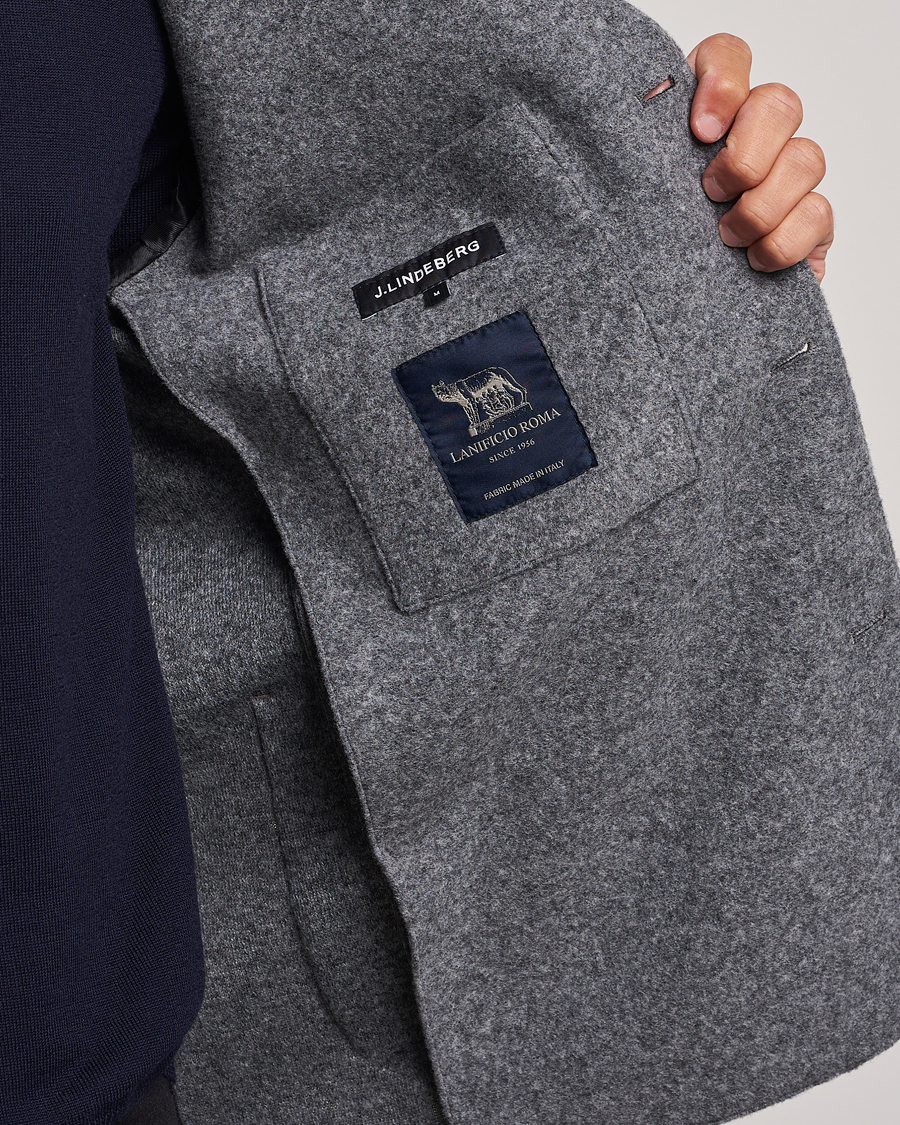 Homme | Blazers | J.Lindeberg | Carlton Wool Cardigan Blazer Mid Grey Mel