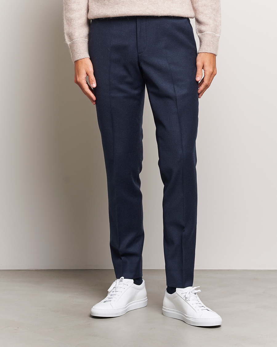 Homme | Pantalons | J.Lindeberg | Grant Stretch Flannel Trousers Navy