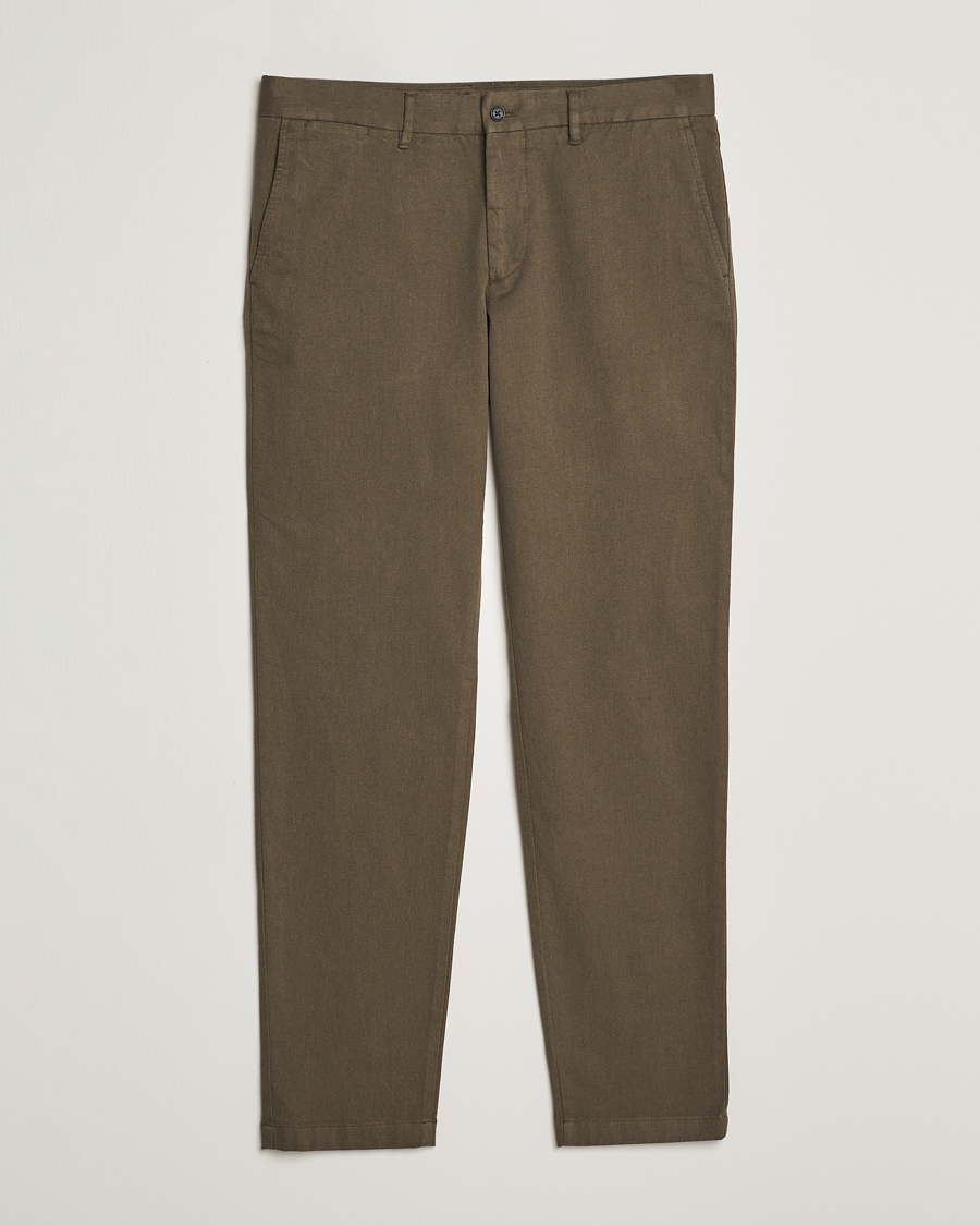 Heren | Broeken | J.Lindeberg | Chaze Flannel Twill Pants Forest Green