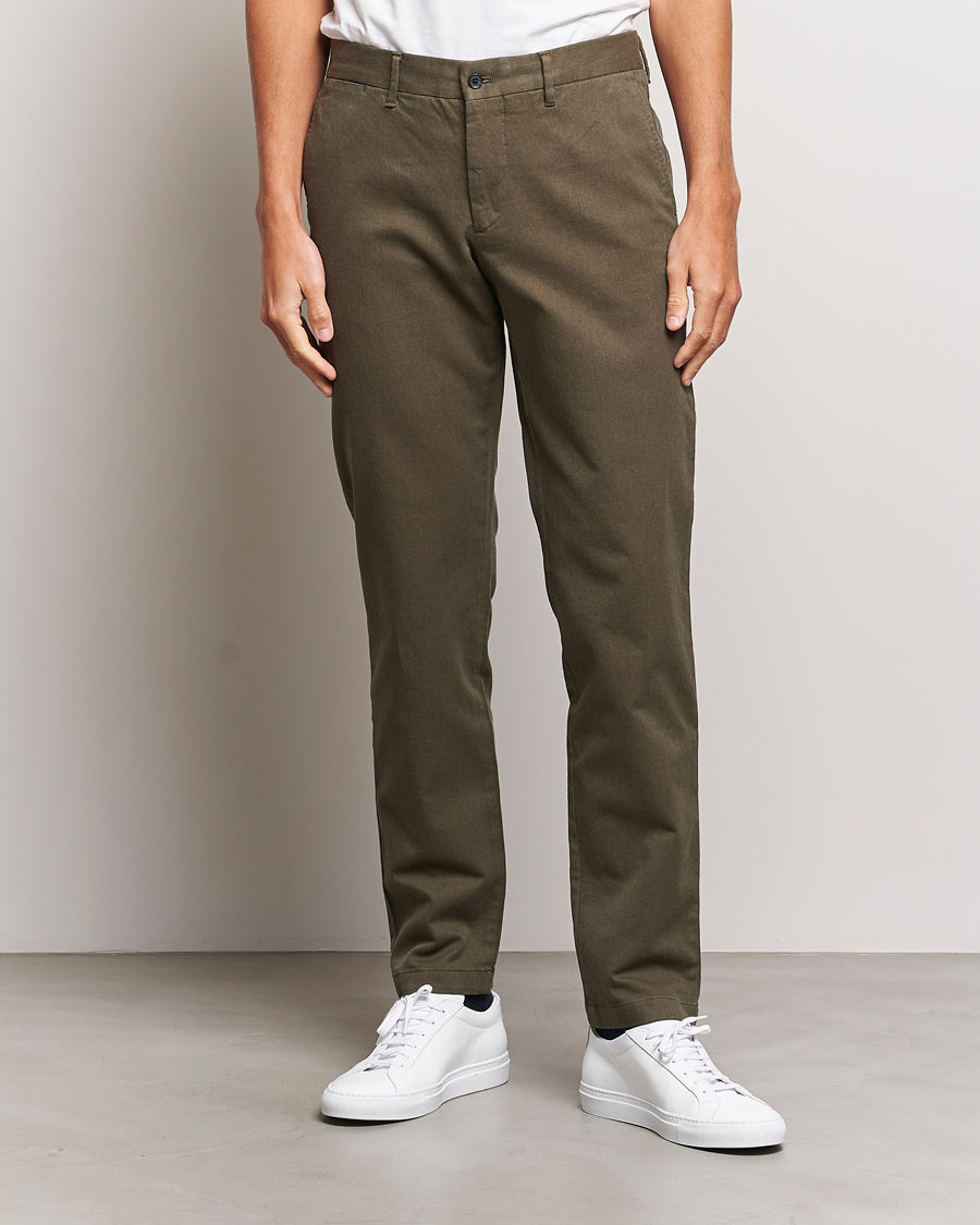 Heren | Broeken | J.Lindeberg | Chaze Flannel Twill Pants Forest Green