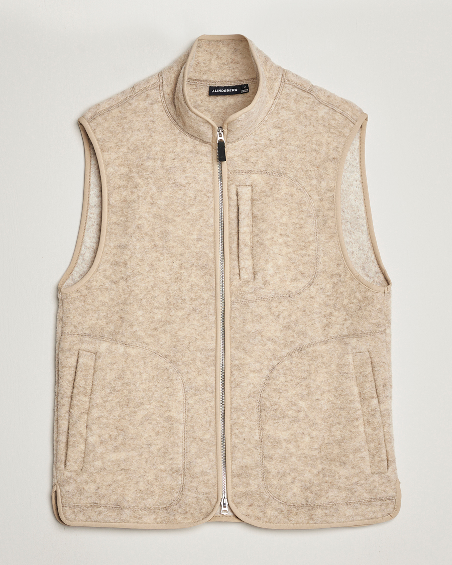 Homme | Pulls Et Tricots | J.Lindeberg | Duncan Wool Fleece Vest Oyster Grey