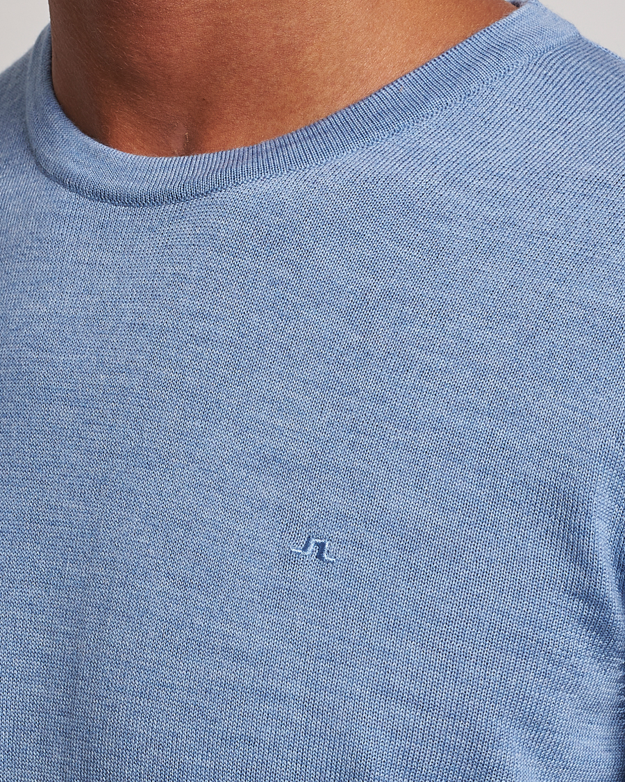 Homme | Pulls Et Tricots | J.Lindeberg | Lyle True Merino Crew Neck Pullover Washed Denim Blue
