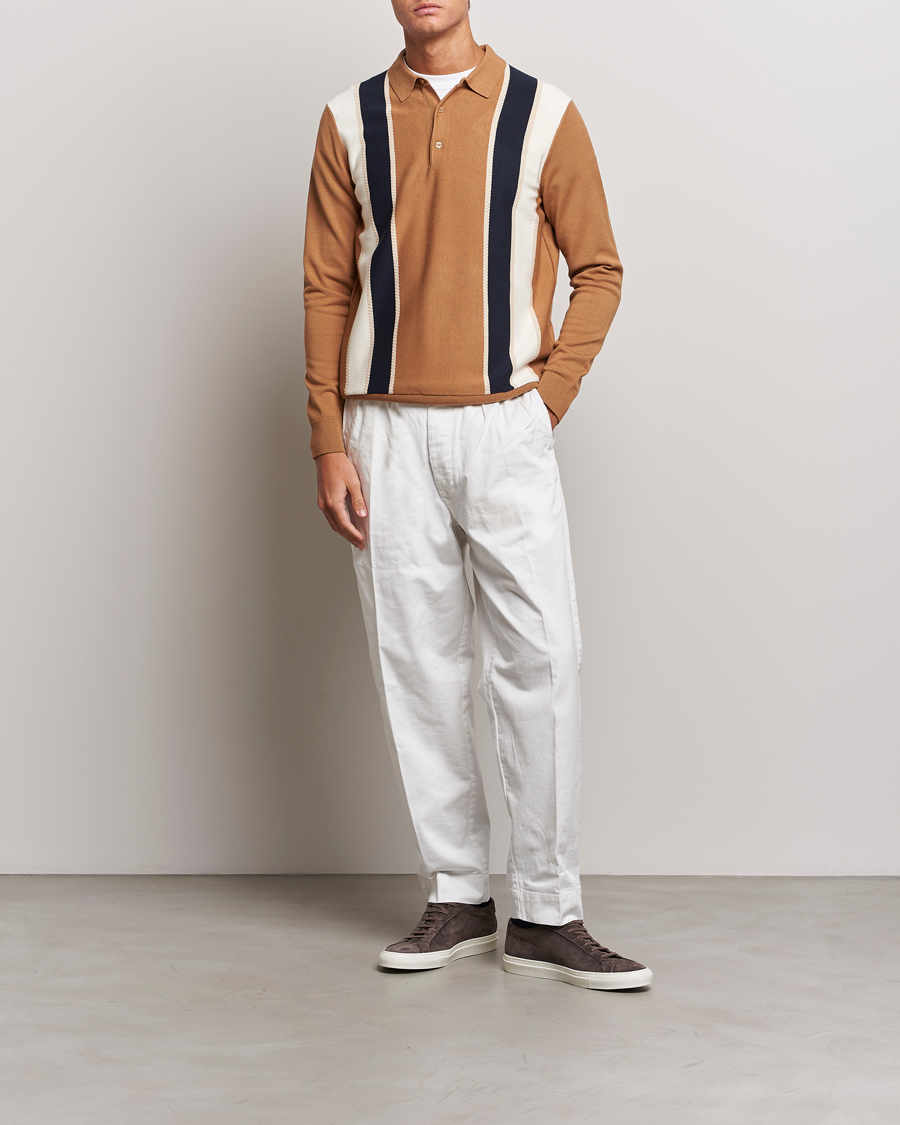 Homme | Pulls Et Tricots | J.Lindeberg | Heden Striped Knitted Polo Chipmunk