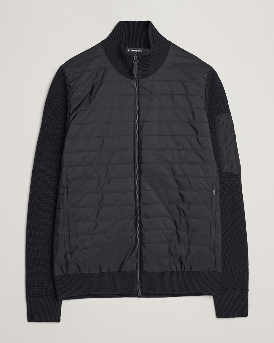 Homme | Pulls Et Tricots | J.Lindeberg | Beck Knitted Hybrid Jacket Black
