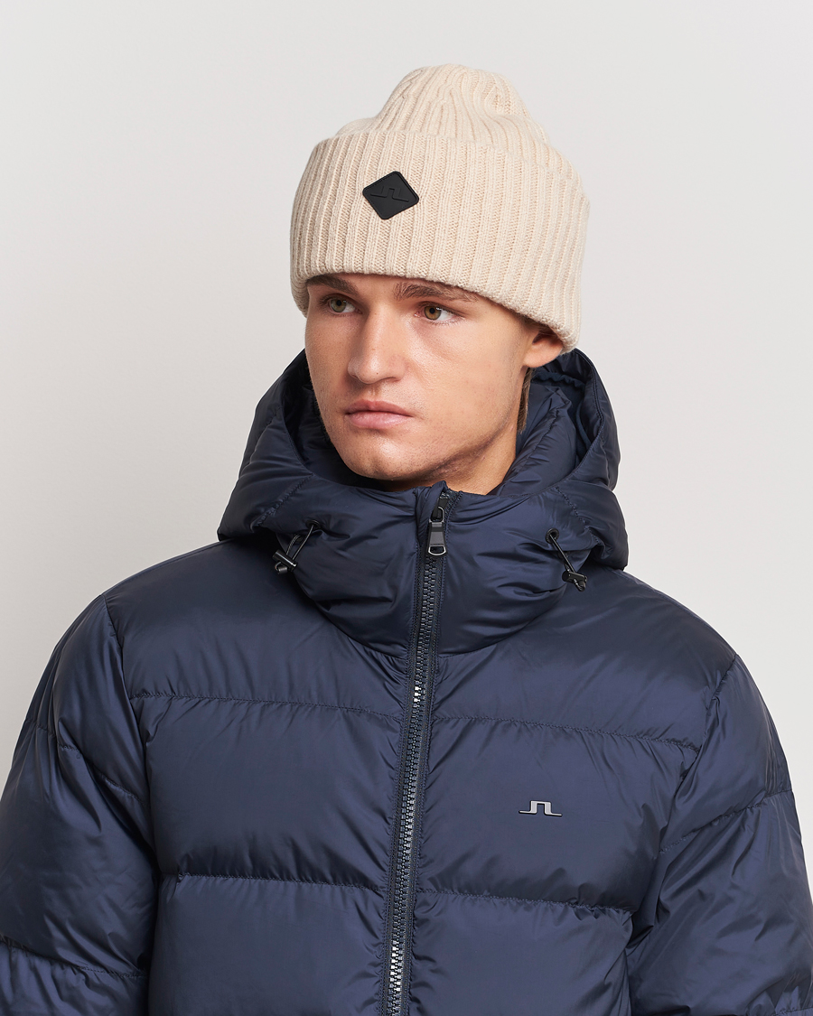 Homme | J.Lindeberg Jive Wool Beanie Oyster Grey | J.Lindeberg | Jive Wool Beanie Oyster Grey