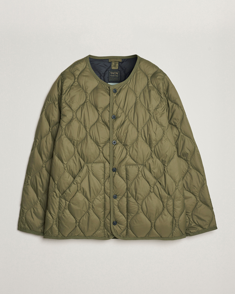 Homme | Manteaux Et Vestes | TAION | Military Crew Neck Down Jacket Dark Olive