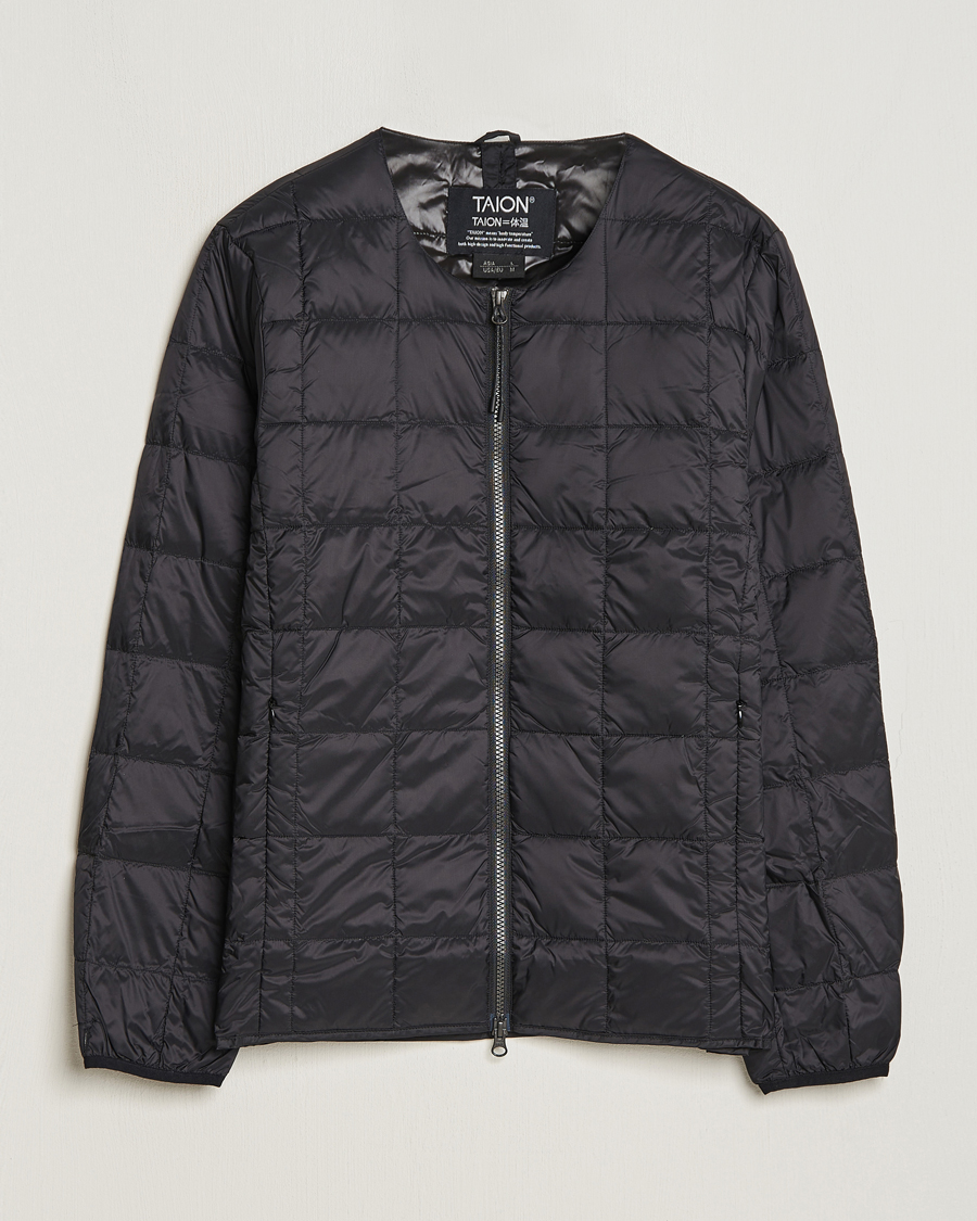 Homme | Manteaux Et Vestes | TAION | Crew Neck W-Zip Down Jacket Black