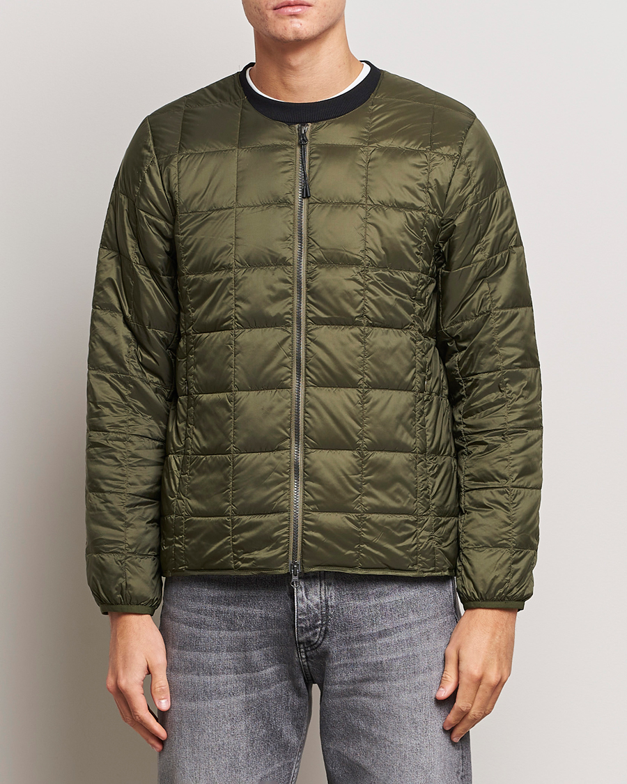 Homme | Manteaux Et Vestes | TAION | Crew Neck W-Zip Down Jacket Dark Olive