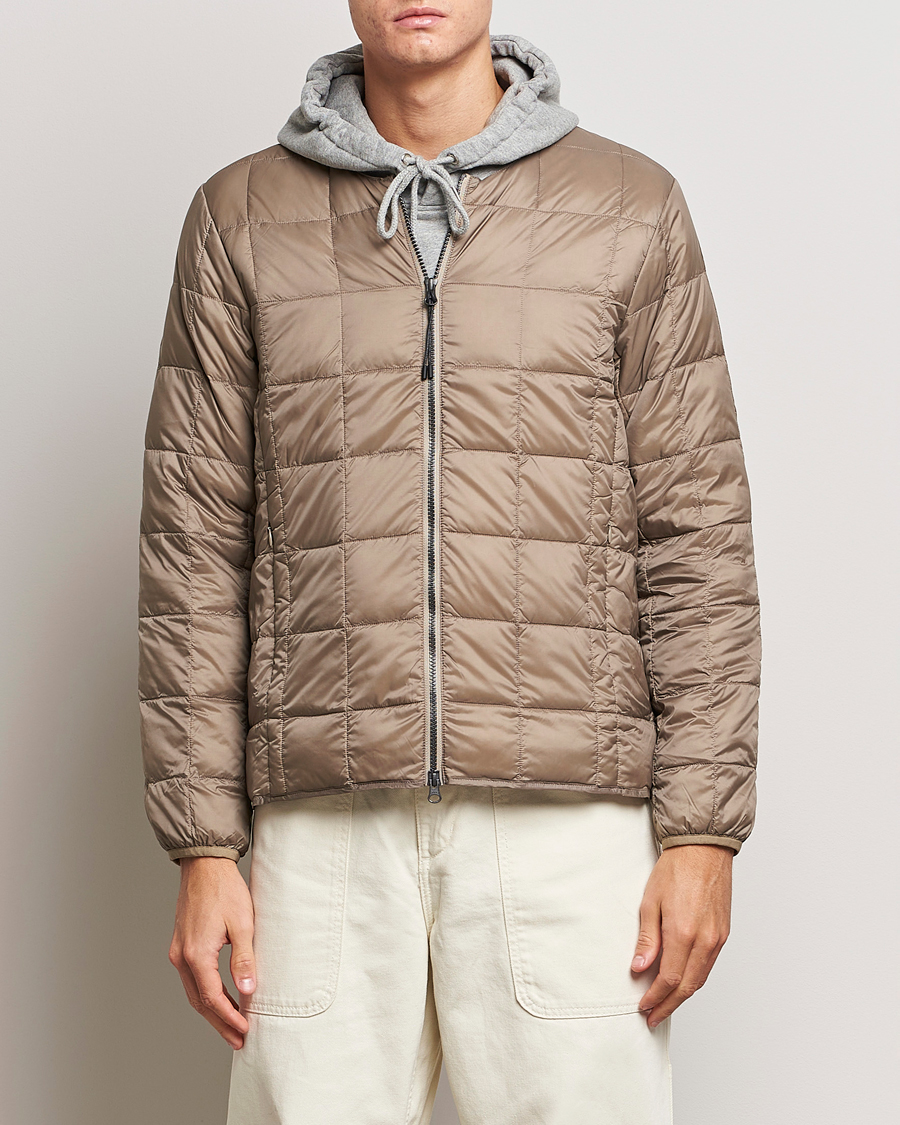 Homme | Manteaux Et Vestes | TAION | Crew Neck W-Zip Down Jacket Khaki