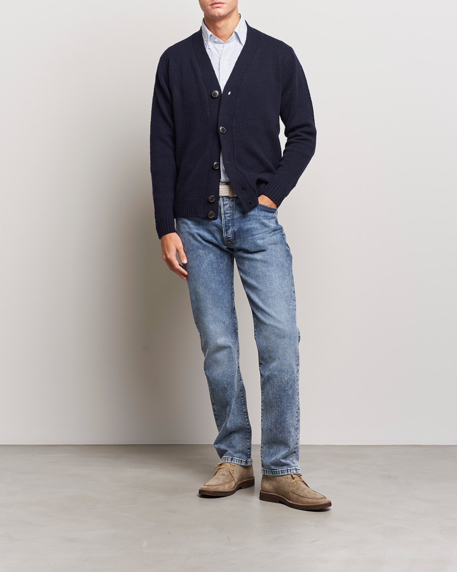 Homme | Pulls Et Tricots | Peregrine | Maker's Stitch Merino Cardigan Navy