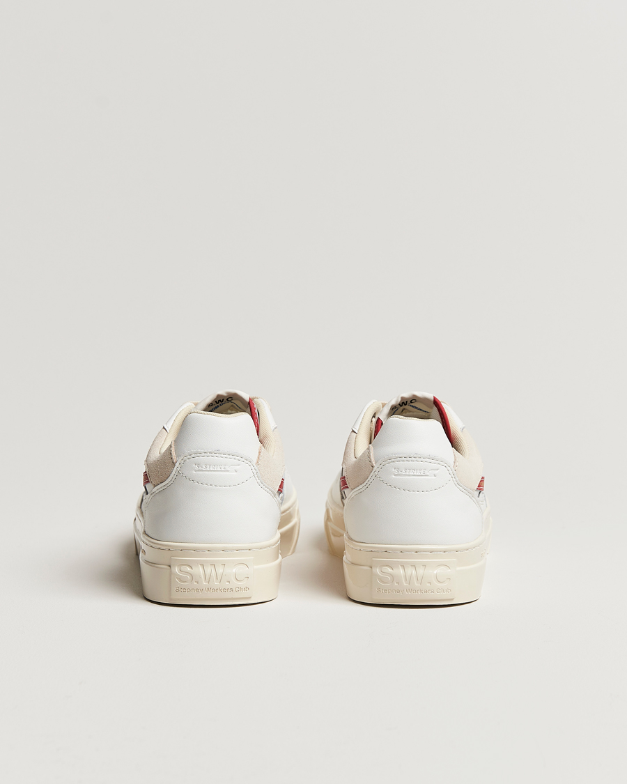 Homme | Stepney Workers Club Pearl S-Strike Leather Sneaker White/Red | Stepney Workers Club | Pearl S-Strike Leather Sneaker White/Red