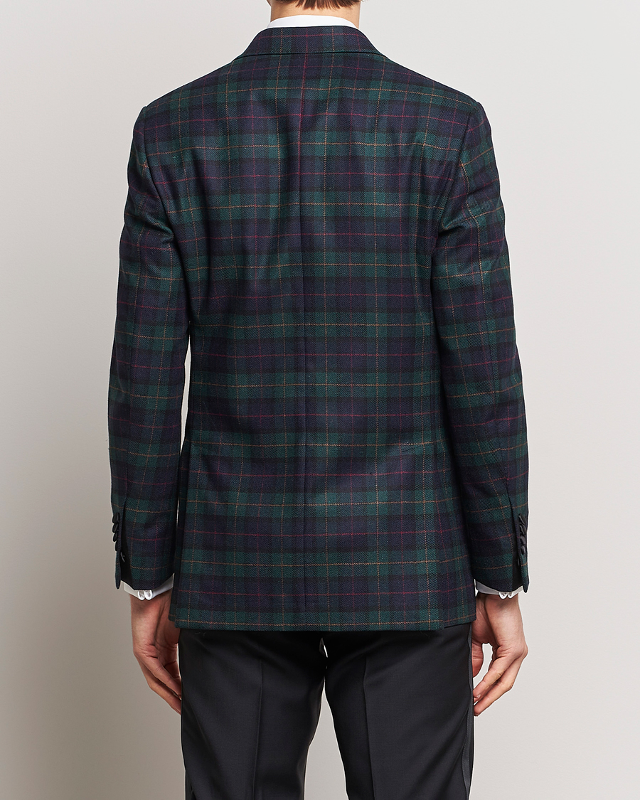 Homme | Blazers | Morris Heritage | Tartan Tuxedo Blazer Navy