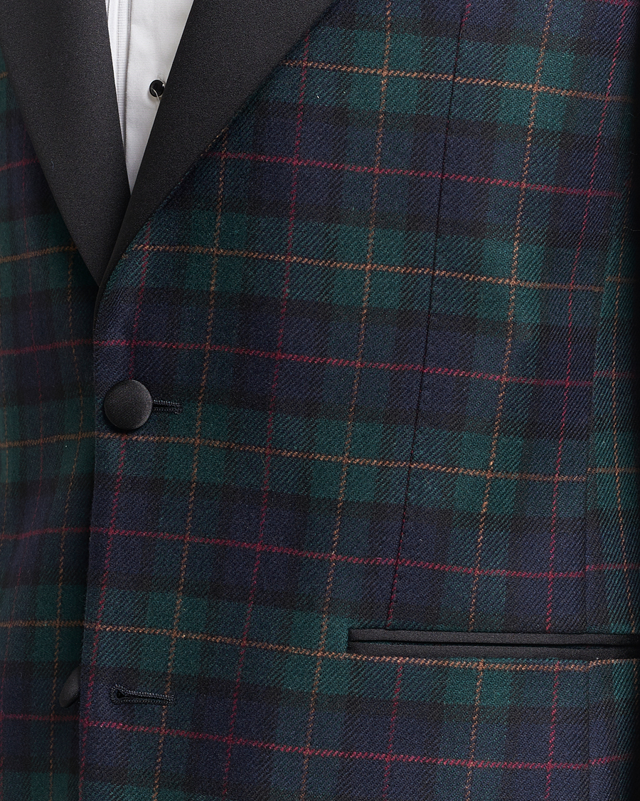 Homme | Blazers | Morris Heritage | Tartan Tuxedo Blazer Navy