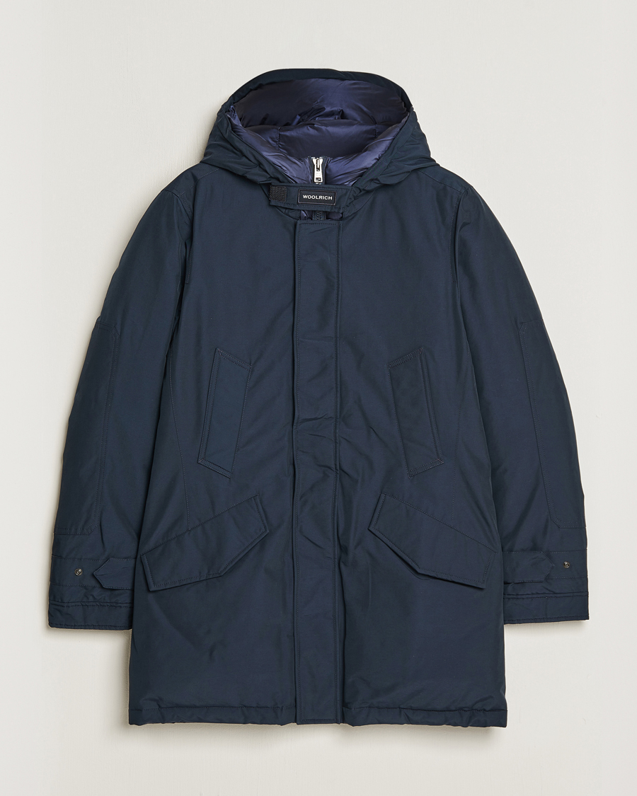 Heren | Jassen | Woolrich | Polar High Collar Parka Melton Blue