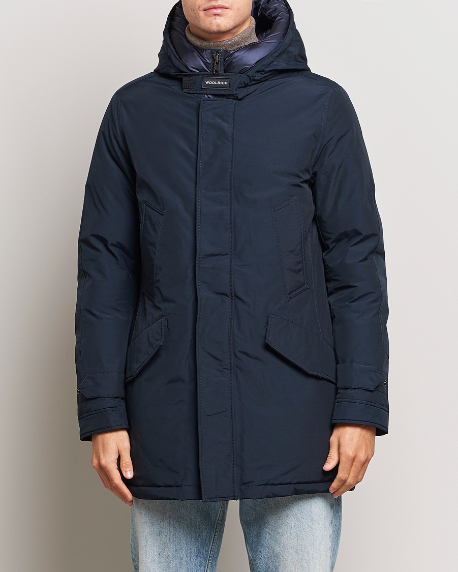 Heren | Jassen | Woolrich | Polar High Collar Parka Melton Blue