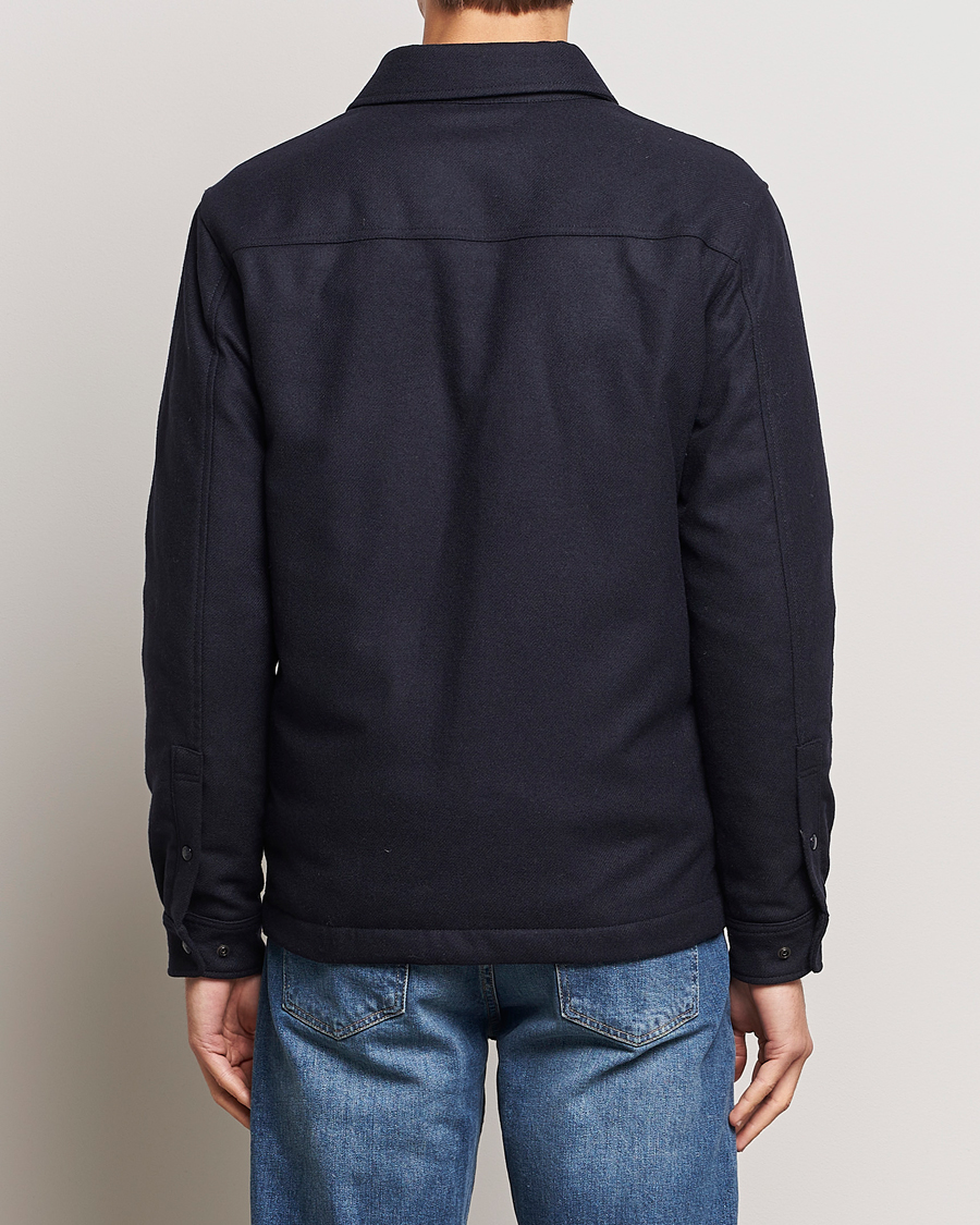 Heren | Jassen | Woolrich | Alaskan Melton Wool Overshirt Melton Blue