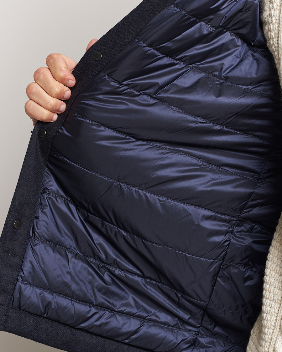 Heren | Jassen | Woolrich | Alaskan Melton Wool Overshirt Melton Blue