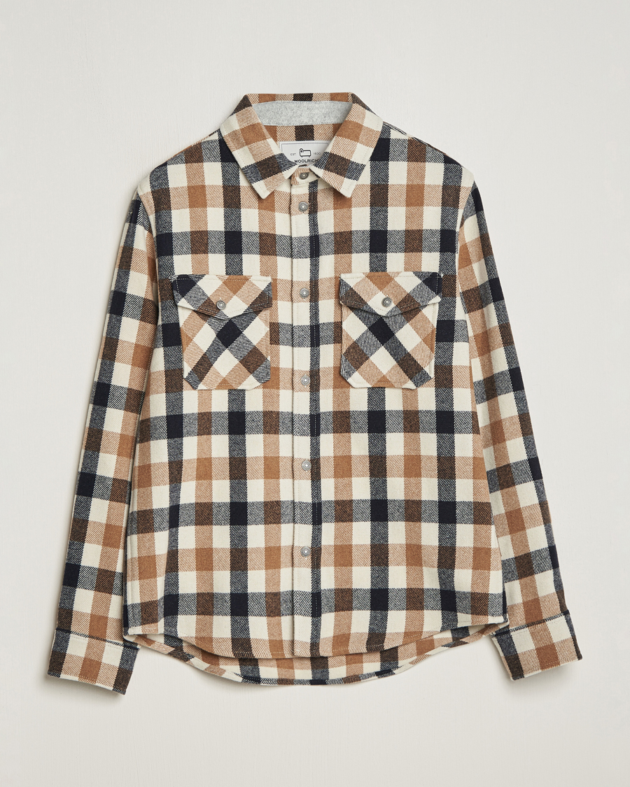 Homme | Chemises | Woolrich | Alaskan Melton Wool Overshirt White Buffalo