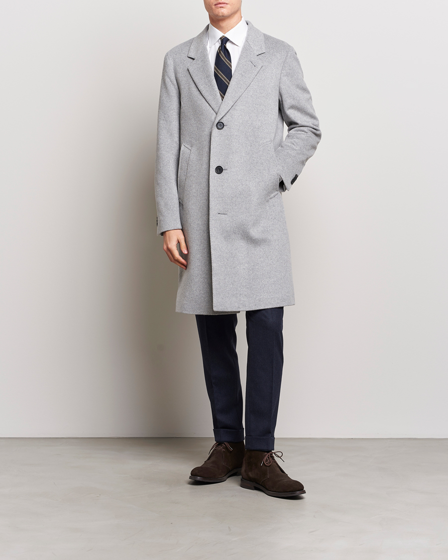 Heren | Jassen | Oscar Jacobson | Shaw Wool/Cashmere Coat Light Grey
