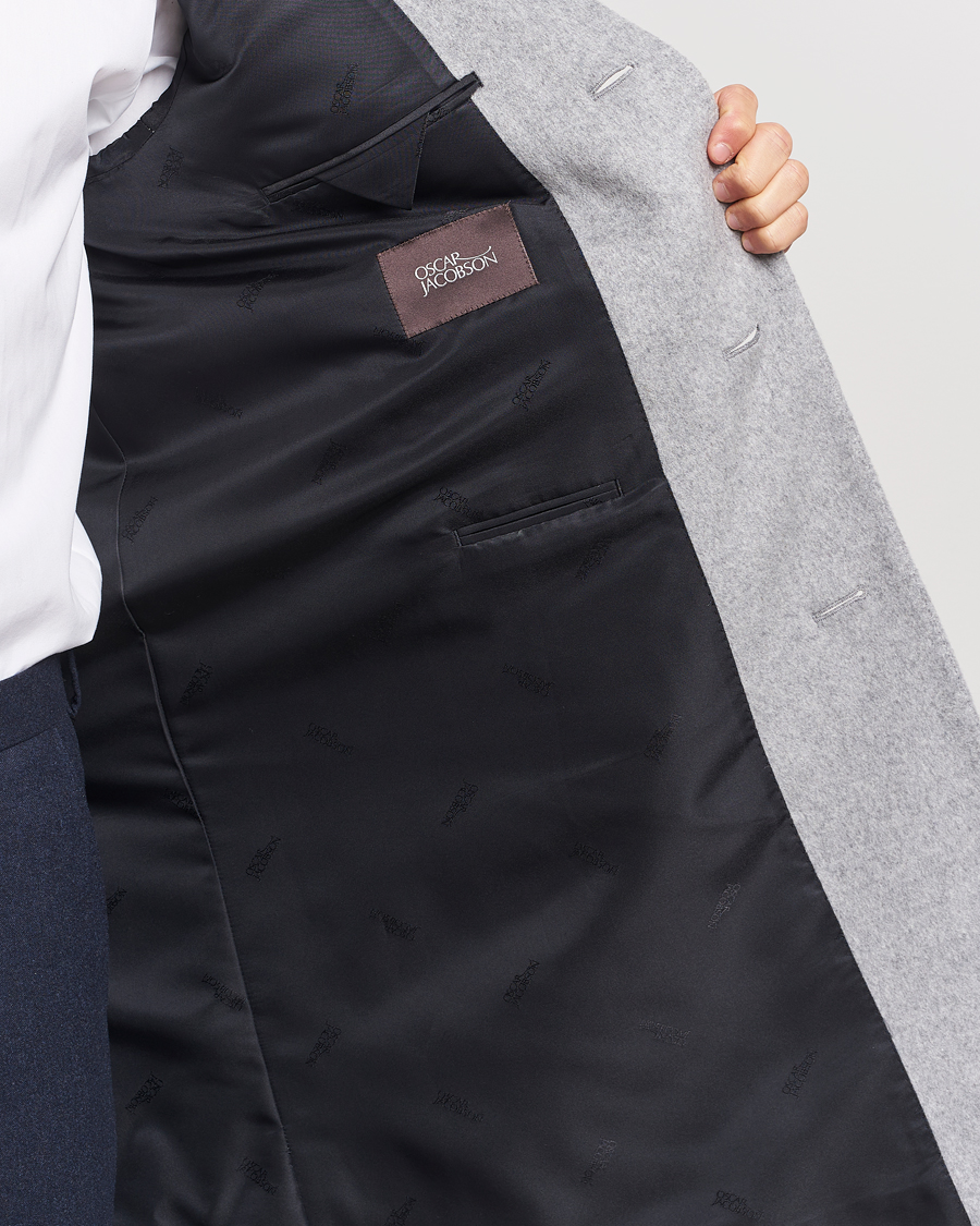 Heren | Jassen | Oscar Jacobson | Shaw Wool/Cashmere Coat Light Grey