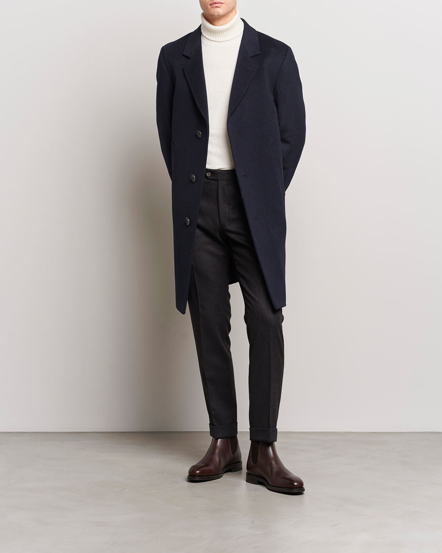 Homme | Manteaux Et Vestes | Oscar Jacobson | Shaw Wool/Cashmere Coat Navy
