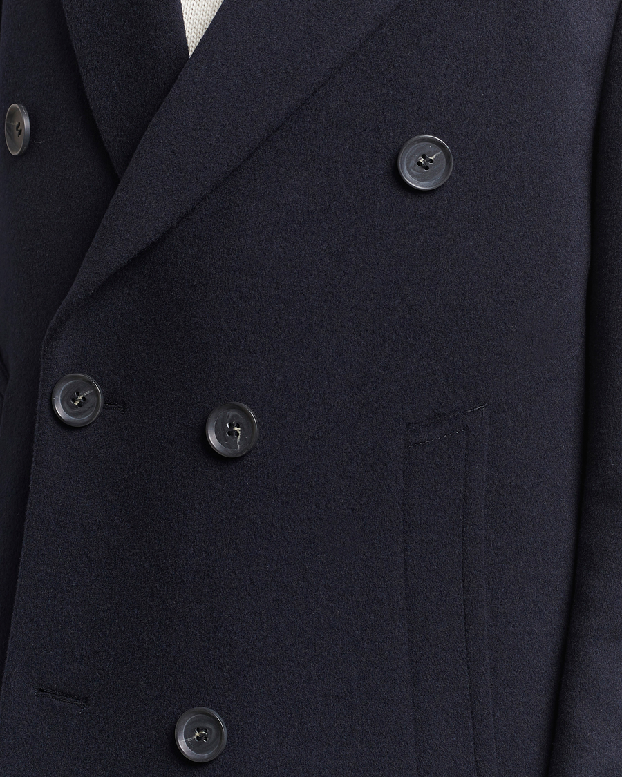 Homme | Manteaux Et Vestes | Oscar Jacobson | Slater Wool/Cashmere Double Breasted Coat Navy