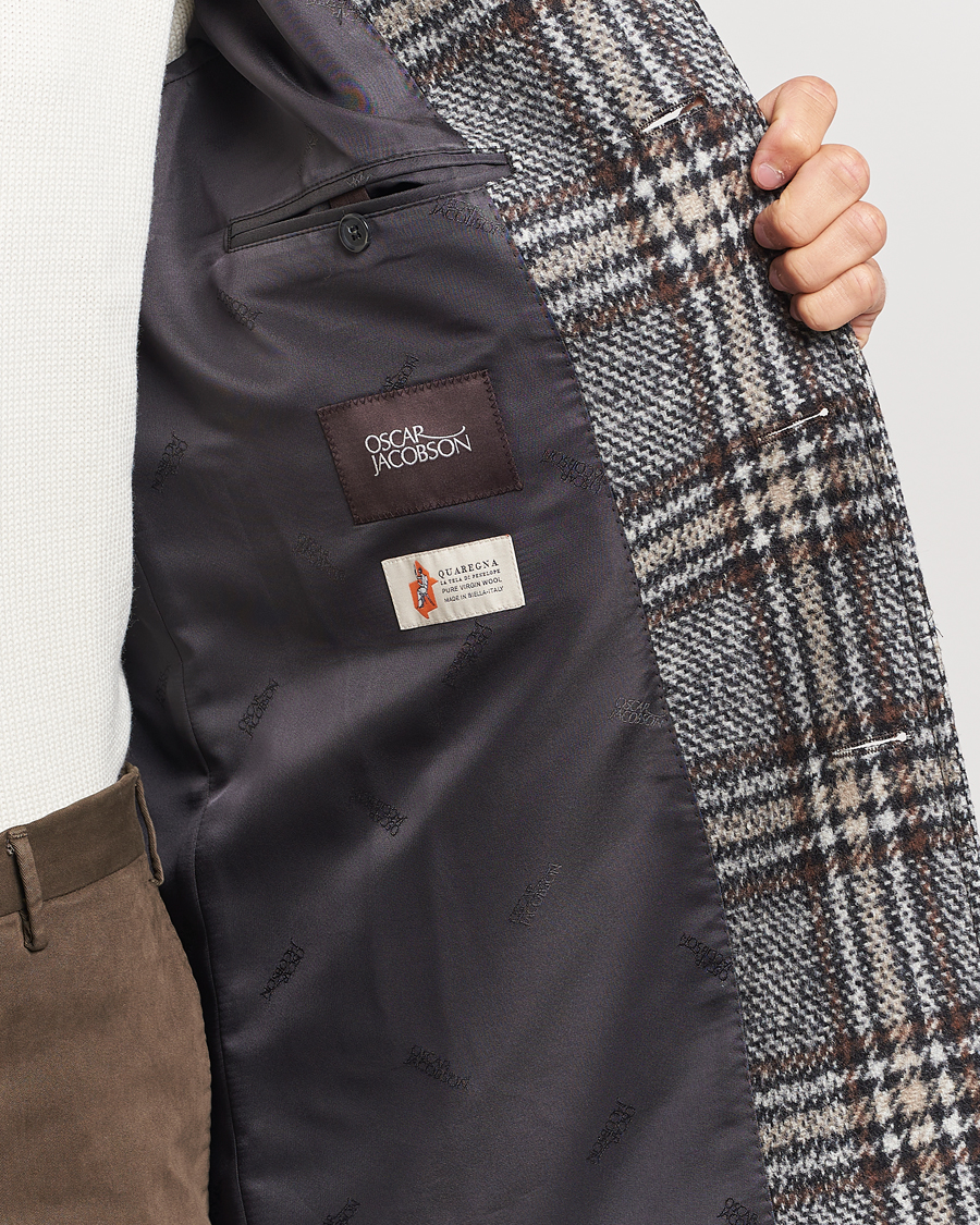 Homme | Manteaux Et Vestes | Oscar Jacobson | Sala Checked Raglan Wool Coat Brown