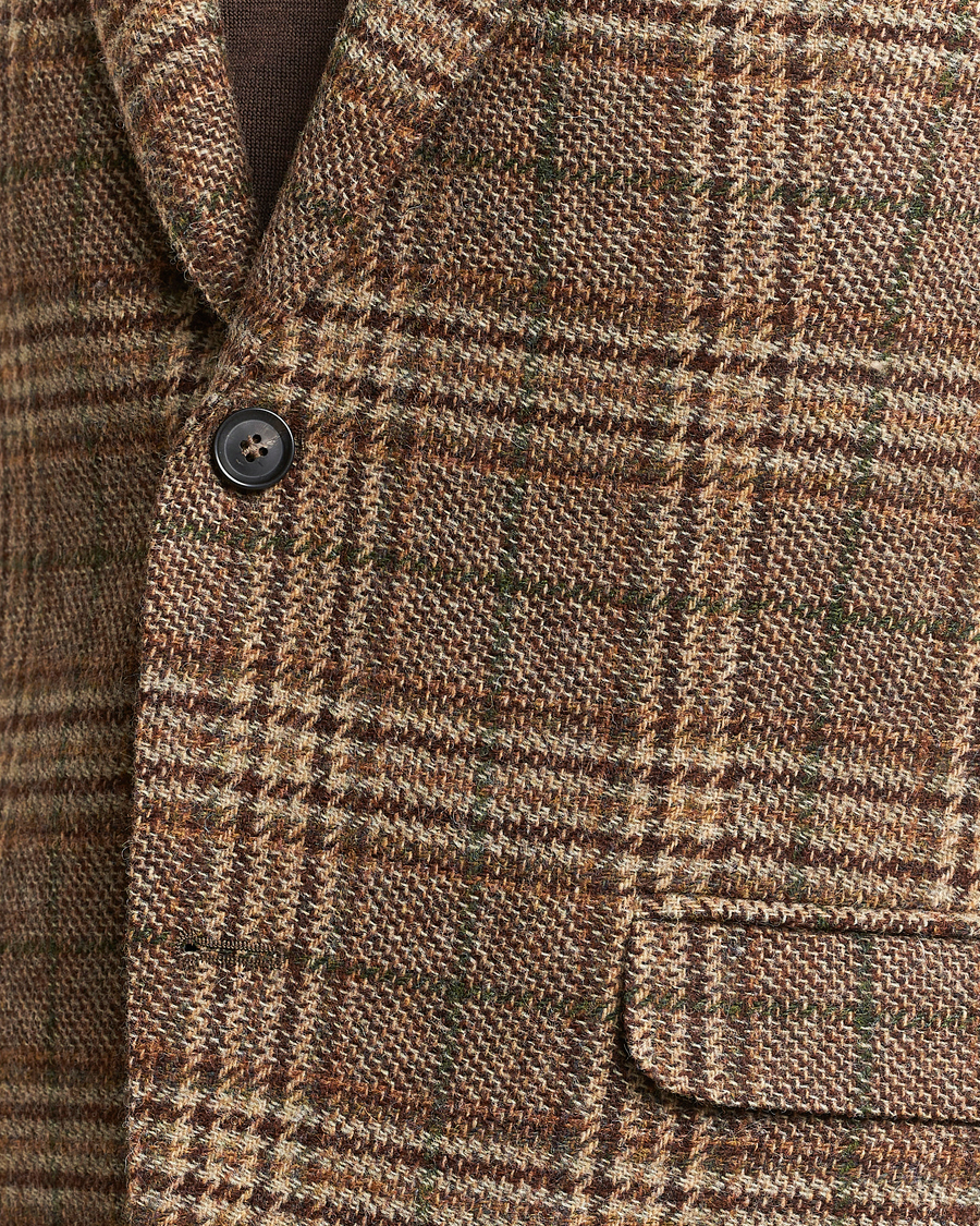 Heren | Blazers | Oscar Jacobson | Fogerty Soft Checked Wool Blazer Brown