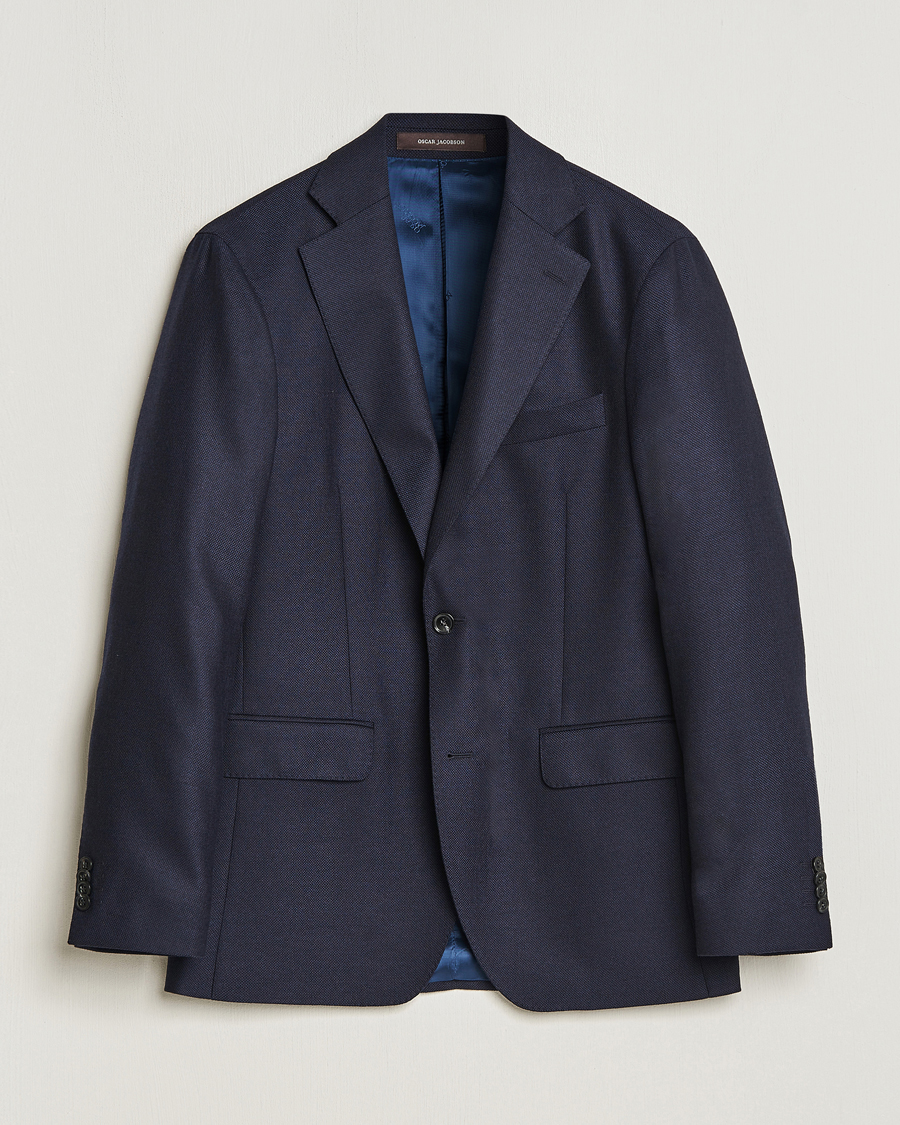 Homme | Blazers | Oscar Jacobson | Fogerty Structured Wool Blazer Navy