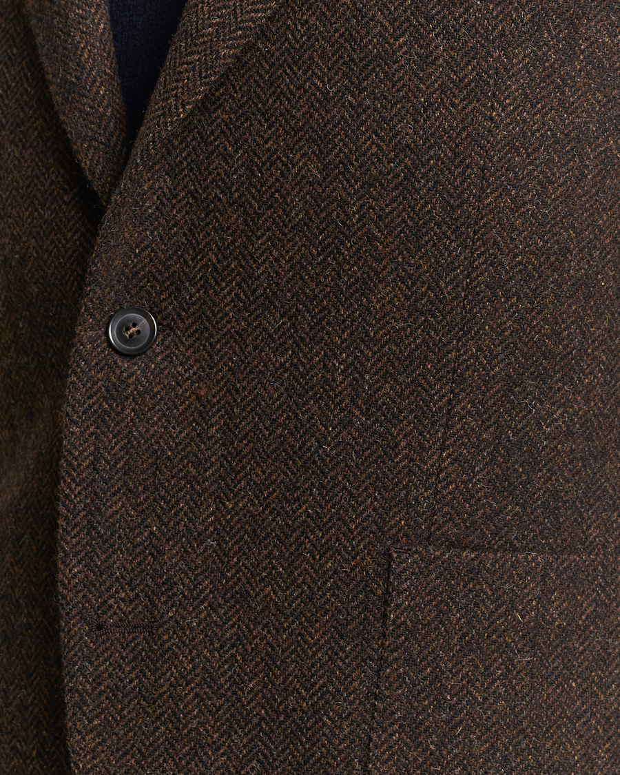 Heren | Blazers | Oscar Jacobson | Fogerty Moon Herringbone Tweed Blazer Brown