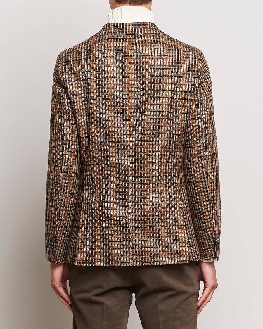 Heren | Blazers | Oscar Jacobson | Eizer Houndstooth Wool/Cashmere Blazer Brown