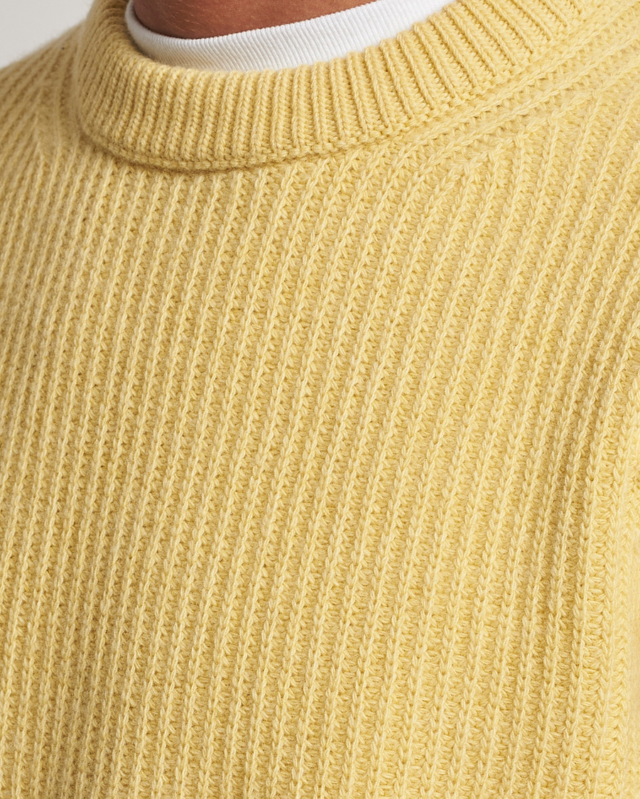 Homme | Pulls Et Tricots | Nudie Jeans | August Wool Rib Knitted Sweater Citra Yellow