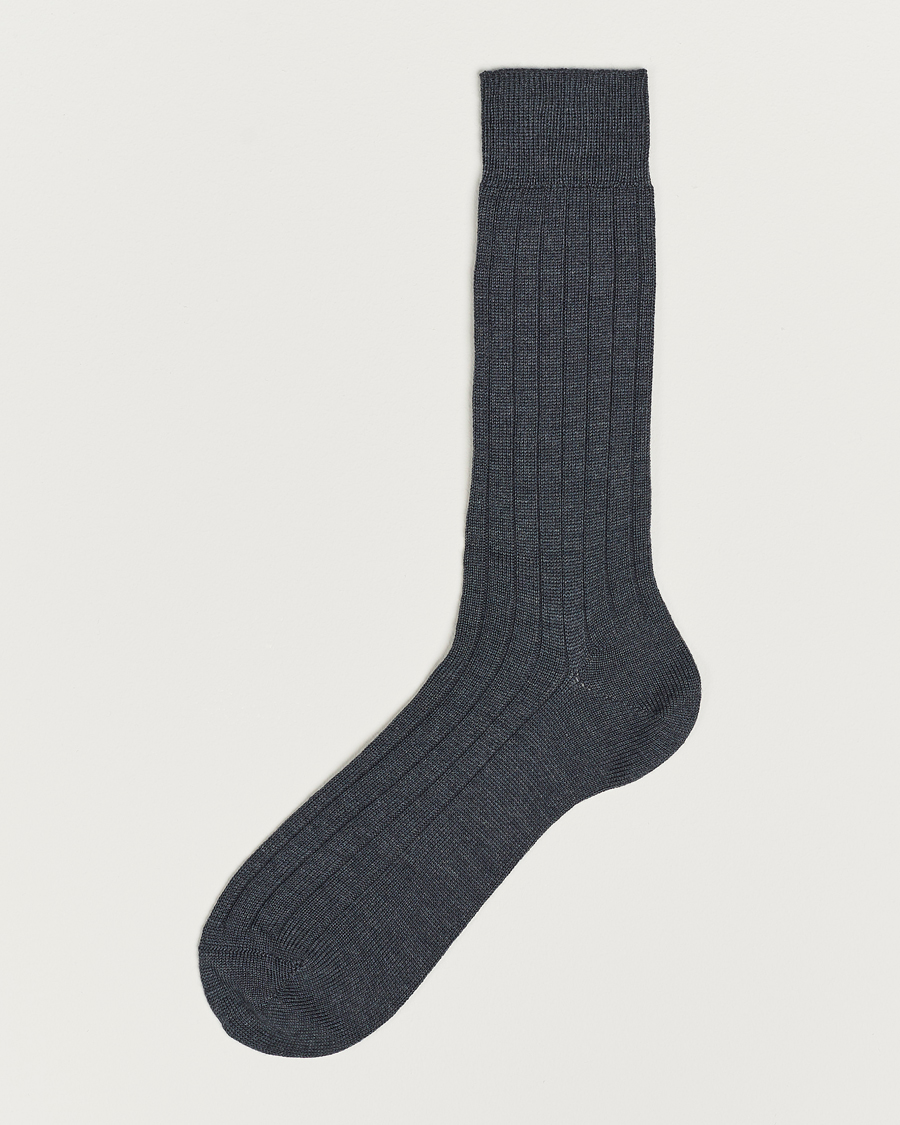 Homme | Sous-Vêtements Et Chaussettes | Bresciani | Wool/Nylon Heavy Ribbed Socks Grey Melange