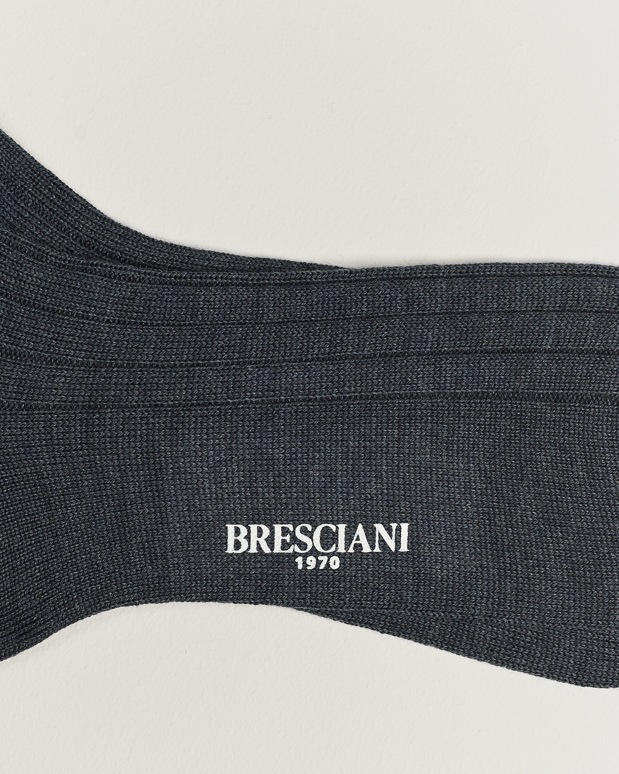 Homme | Sous-Vêtements Et Chaussettes | Bresciani | Wool/Nylon Heavy Ribbed Socks Grey Melange