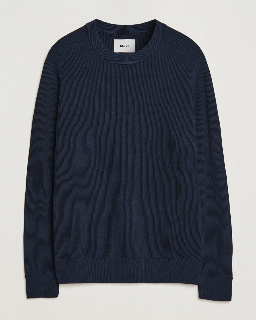 Heren | Truien | NN07 | Kevin Cotton Knitted Sweater Navy Blue