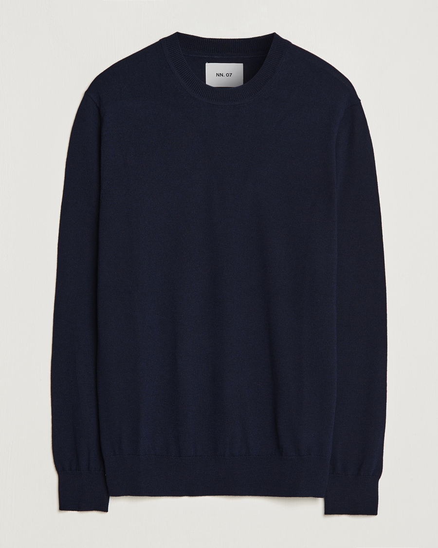 Heren | Truien | NN07 | Ted Merino Crew Neck Pullover Navy Blue